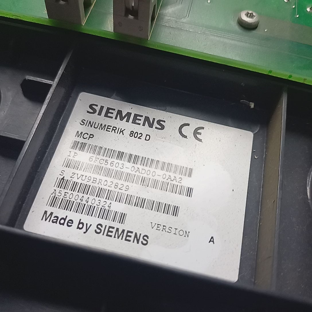 video feauring both sides of MCP for Sinumerik 802D Siemens 6FC5603-0AD00-0AA2
 