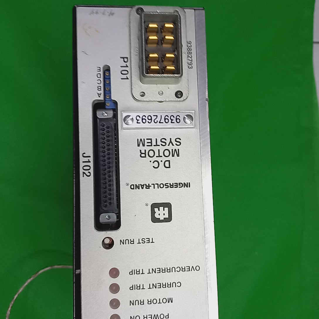 Ingresoll-Rand IR 12-27-97 D.C. Motor System 93972693 video of Front plate Diagnostic LED and test run button etc