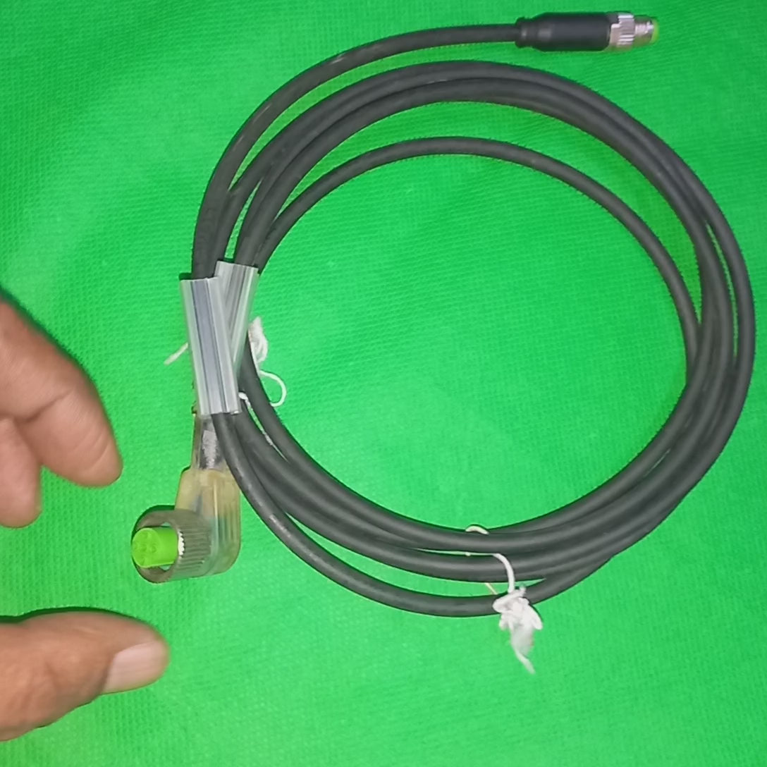 Sensor Cable Led Indicator M12 Female to M8 3 Pin Male Cable : Straight Male M8 - Angled M12 - 5 Pin