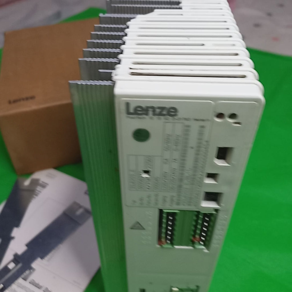 Video showing unboxing of Lenze Type 33.8203_E; 