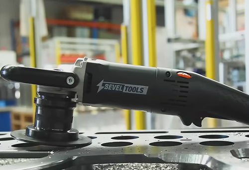 Video of EBA3.0 Heavy duty and Powerful Video of Beveltools Portable Plate Bevelling tool/ weld preparation chamfering and Radius produciotn by hand. accurate solid carbide cutters.  Bevel cutter Portalble Milling / Chamfering/ Bevelling Machine