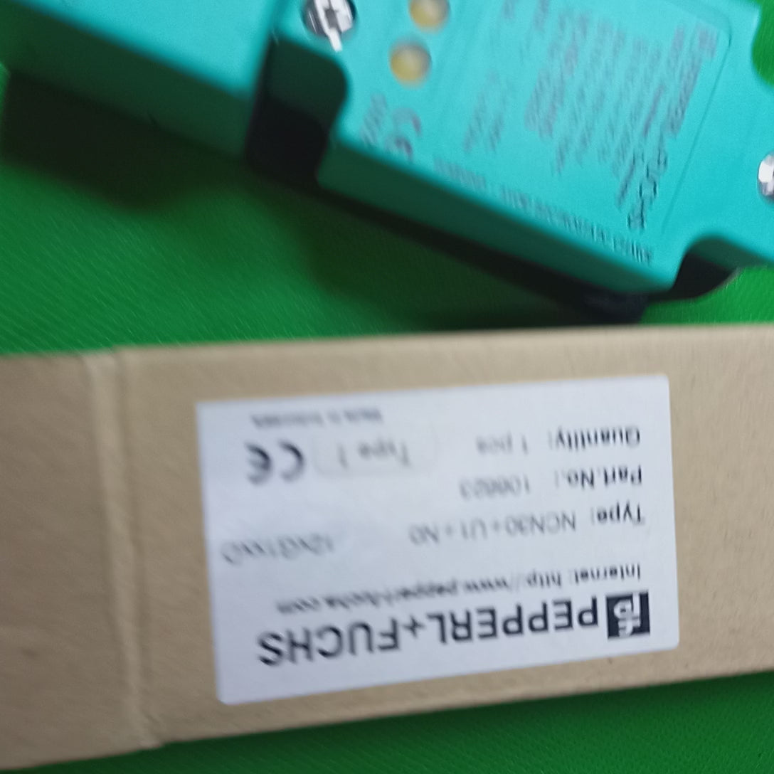 Video unboxing of NCN30+U1+N0, 106623, Normally Closed, Output type: NAMUR, Rated operating distance 30mm, Non Flush, 40x40x118