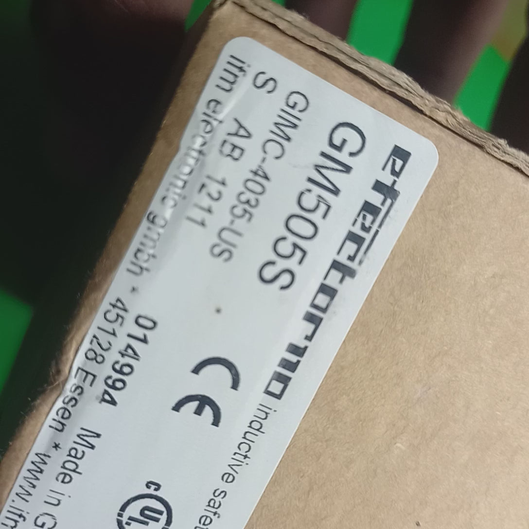 Video of IFM GM505s technical details boxed view and specification sticker of GM505S GIMC-4035-US