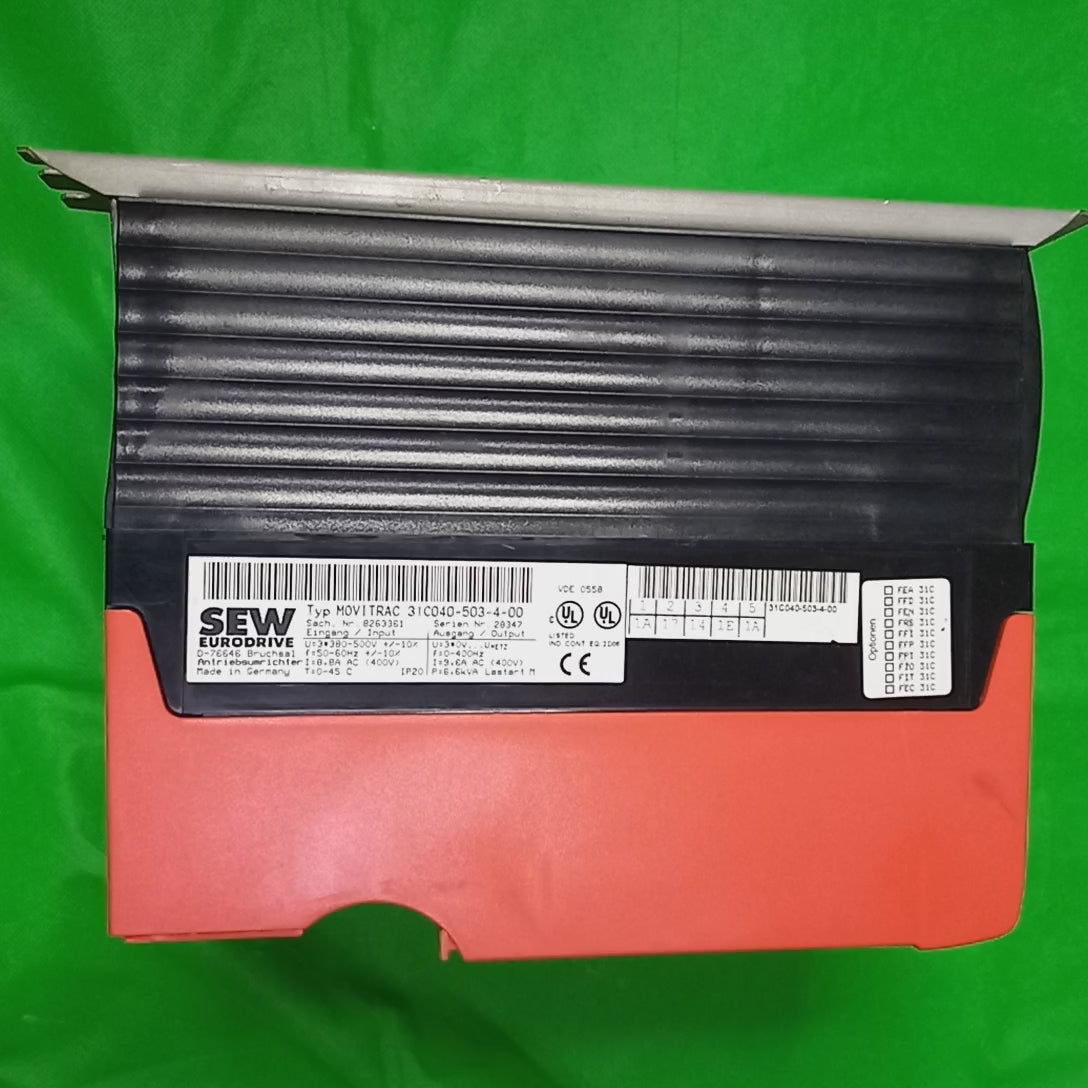Video featuring connectors, specification, terminals, SEW EURODRIVE, MOVITRAC 31C0 40 503 4 00, Sach.Nr. 826 3 3611